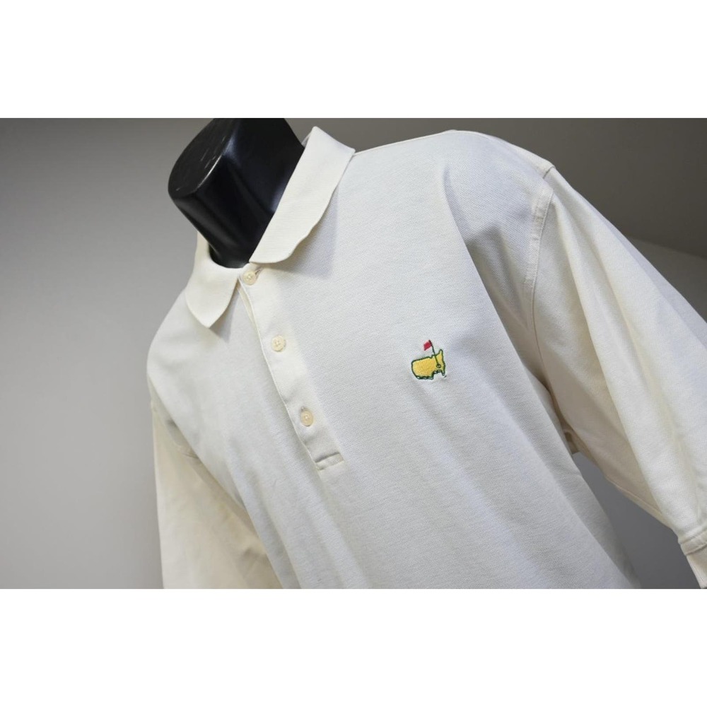 Masters Augusta National Amen Corner Golf Polo Beige Performance‎ Mens Size XL